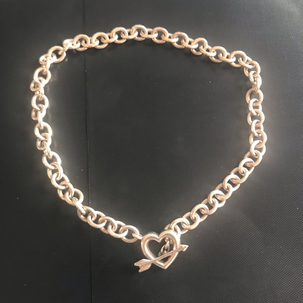 Rare Authentic Tiffany & co heart & arrow toggle necklace